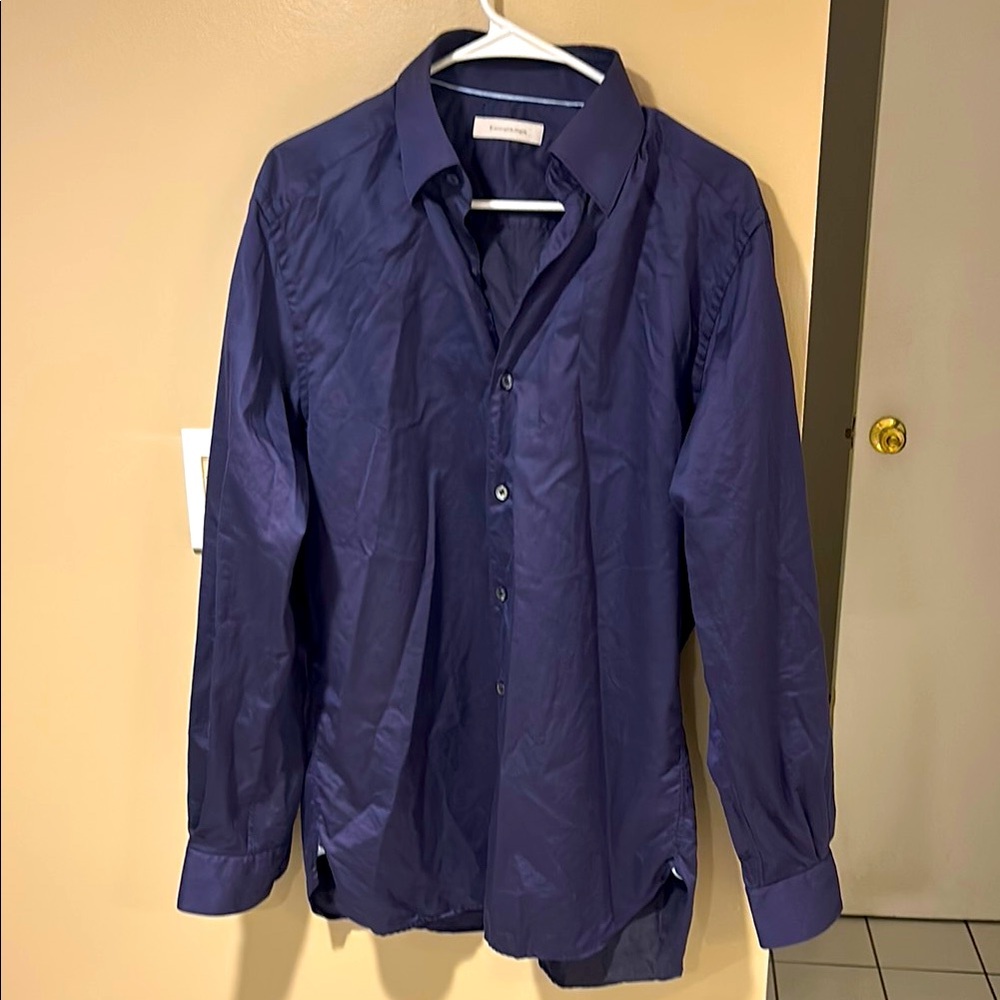 Men's Ermenegildo Zegna Navy Button-Up Shirt
